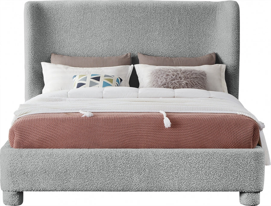 Penny Boucle Fabric Full Bed Grey - B1206Grey-F