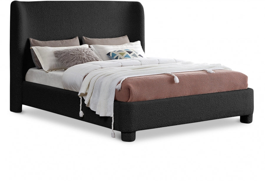 Penny Boucle Fabric King Bed Black - B1206Black-K