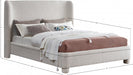 Penny Boucle Fabric King Bed Cream - B1206Cream-K