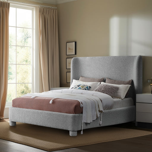 Penny Boucle Fabric King Bed Grey - B1206Grey-K