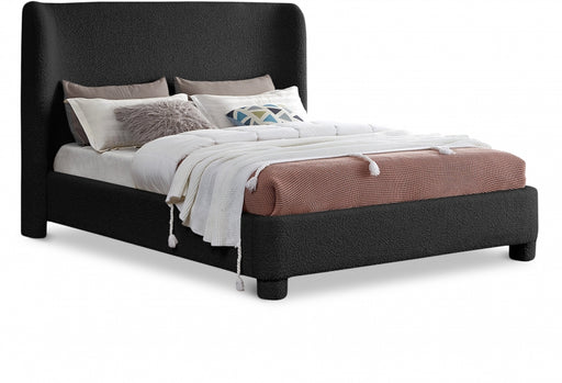 Penny Boucle Fabric Queen Bed Black - B1206Black-Q