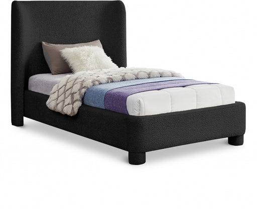 Penny Boucle Fabric Twin Bed Black - B1206Black-T