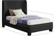 Penny Boucle Fabric Twin Bed Black - B1206Black-T