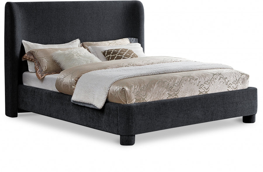 Penny Chenille Fabric Full Bed Black - B1207Black-F