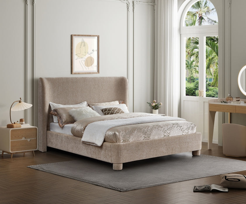 Penny Chenille Fabric King Bed Beige - B1207Beige-K