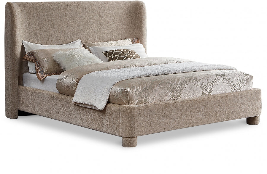 Penny Chenille Fabric King Bed Beige - B1207Beige-K