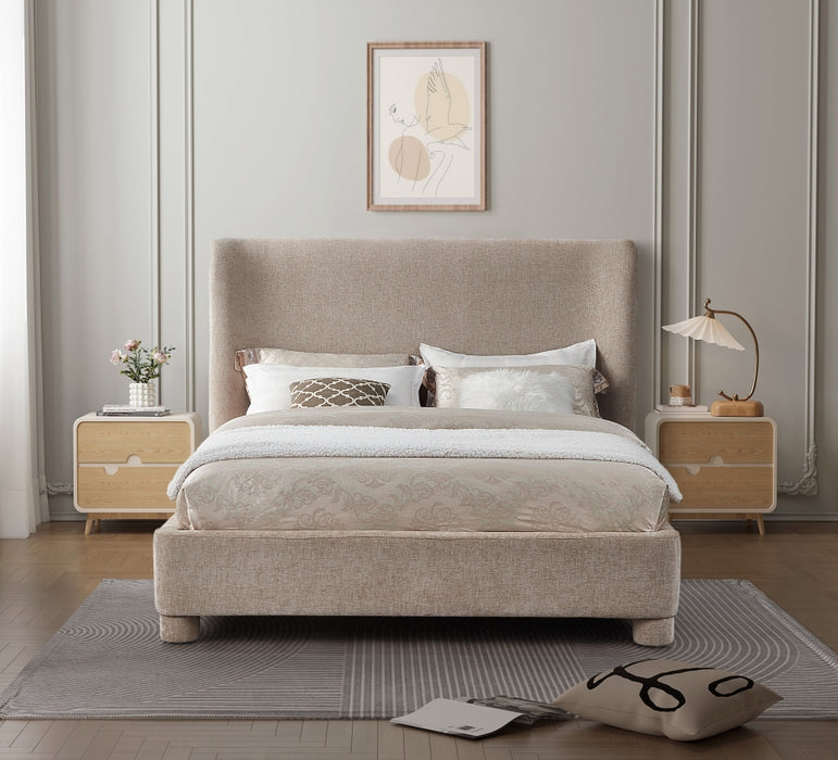 Penny Chenille Fabric King Bed Beige - B1207Beige-K