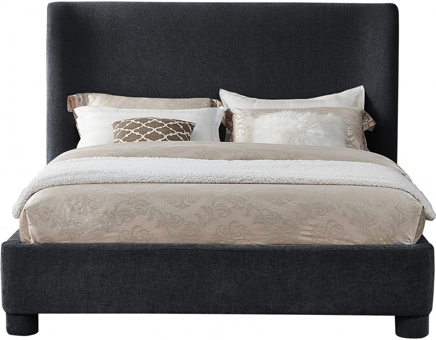 Penny Chenille Fabric King Bed Black - B1207Black-K