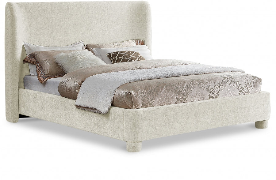 Penny Chenille Fabric King Bed Cream - B1207Cream-K