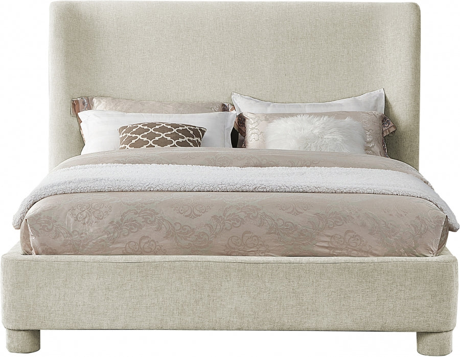 Penny Chenille Fabric King Bed Cream - B1207Cream-K