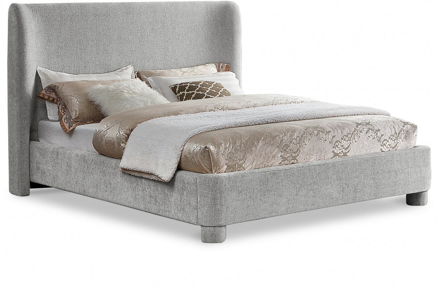 Penny Chenille Fabric King Bed Grey - B1207Grey-K