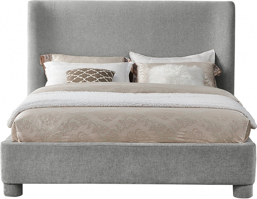 Penny Chenille Fabric King Bed Grey - B1207Grey-K