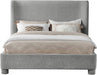 Penny Chenille Fabric King Bed Grey - B1207Grey-K