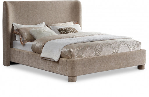 Penny Chenille Fabric Queen Bed Beige - B1207Beige-Q