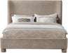 Penny Chenille Fabric Queen Bed Beige - B1207Beige-Q