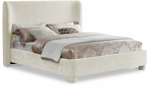 Penny Chenille Fabric Queen Bed Cream - B1207Cream-Q