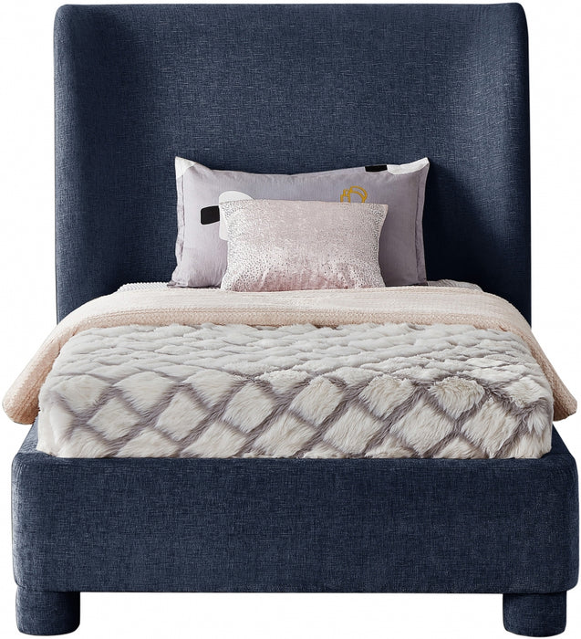 Penny Chenille Fabric Twin Bed Blue - B1207Navy-T