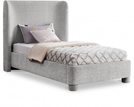 Penny Chenille Fabric Twin Bed Grey - B1207Grey-T