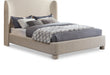 Penny Linen Textured Fabric King Bed Beige - B1205Beige-K