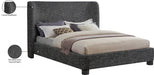 Penny Linen Textured Fabric King Bed Black - B1205Black-K