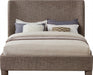 Penny Linen Textured Fabric King Bed Brown - B1205Brown-K