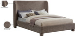 Penny Linen Textured Fabric King Bed Brown - B1205Brown-K