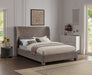 Penny Linen Textured Fabric Queen Bed Brown - B1205Brown-Q