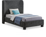 Penny Linen Textured Fabric Twin Bed Black - B1205Black-T