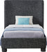 Penny Linen Textured Fabric Twin Bed Black - B1205Black-T