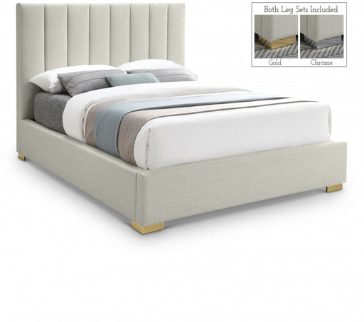 Pierce Linen Textured Full Bed Beige - PierceBeige-F