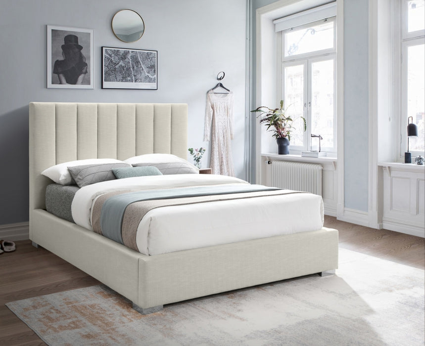 Pierce Linen Textured Full Bed Beige - PierceBeige-F