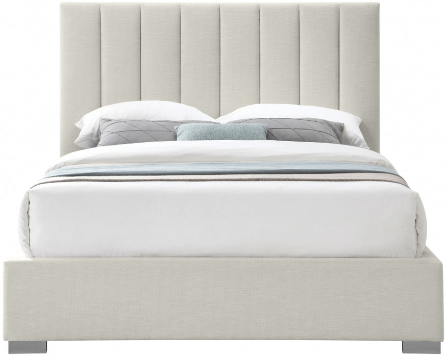 Pierce Linen Textured Full Bed Beige - PierceBeige-F