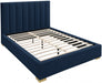 Pierce Linen Textured King Bed Blue - PierceNavy-K