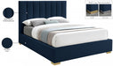 Pierce Linen Textured King Bed Blue - PierceNavy-K