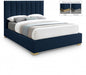 Pierce Linen Textured King Bed Blue - PierceNavy-K