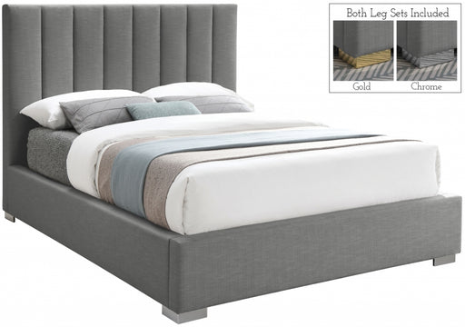 Pierce Linen Textured King Bed Grey - PierceGrey-K