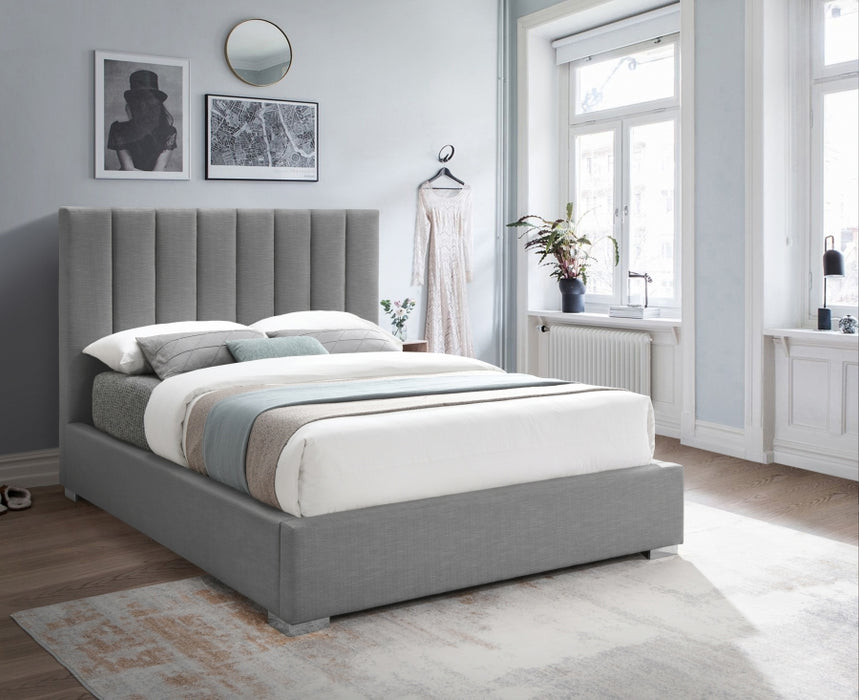 Pierce Linen Textured King Bed Grey - PierceGrey-K