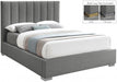 Pierce Linen Textured Queen Bed Grey - PierceGrey-Q