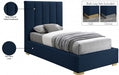 Pierce Linen Textured Twin Bed Blue - PierceNavy-T