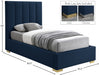 Pierce Linen Textured Twin Bed Blue - PierceNavy-T