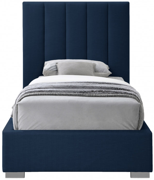 Pierce Linen Textured Twin Bed Blue - PierceNavy-T