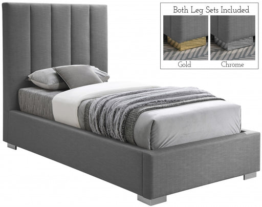 Pierce Linen Textured Twin Bed Grey - PierceGrey-T