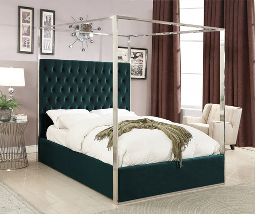 Porter Velvet King Bed Green - PorterGreen-K