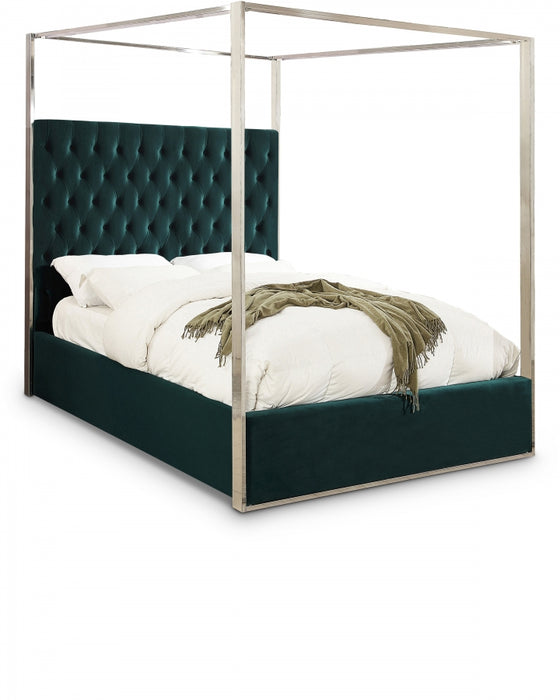 Porter Velvet King Bed Green - PorterGreen-K