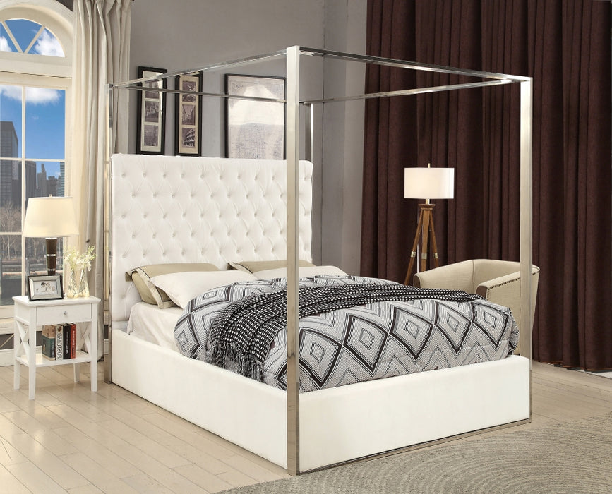 Porter Velvet King Bed White - PorterWhite-K