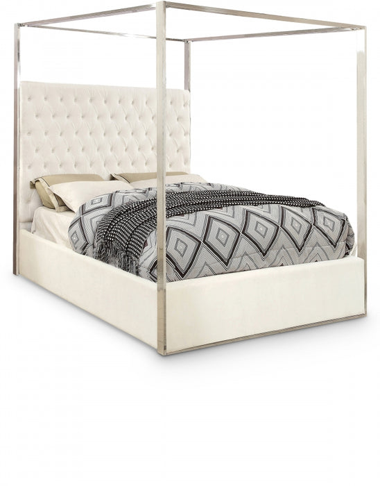 Porter Velvet King Bed White - PorterWhite-K