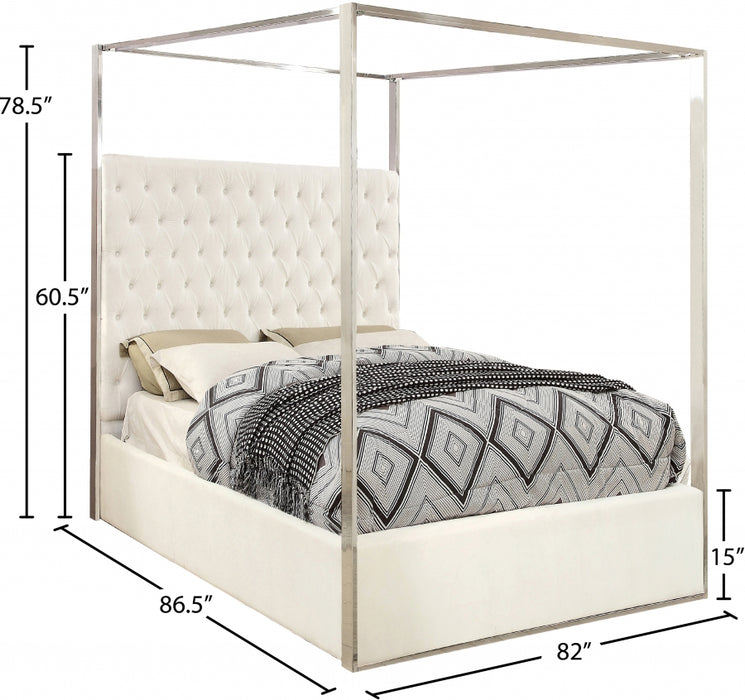 Porter Velvet King Bed White - PorterWhite-K