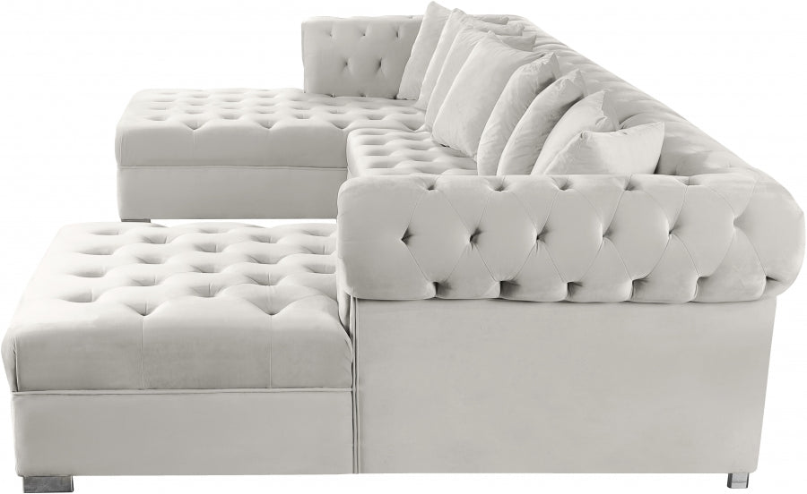 Presley 3pc. Velvet Sectional Cream - 698Cream-Sectional