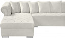 Presley 3pc. Velvet Sectional Cream - 698Cream-Sectional