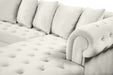 Presley 3pc. Velvet Sectional Cream - 698Cream-Sectional